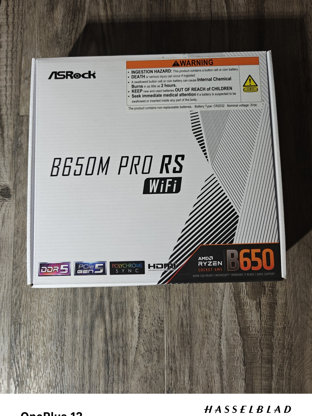 ASRock B650M PRO RS WiFi Motherboard Box - White with Orange Accents